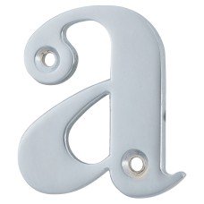 55mm Screw Fix Door Letter - a - Satin Chrome