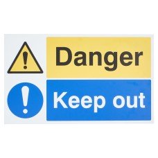 Exel Danger / Keep Out Sign - 500 x 300mm - Rigid Plastic