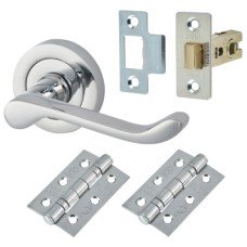 Exel Victorian Summer Latch Door Handle on Rose Kit - Polished Chrome