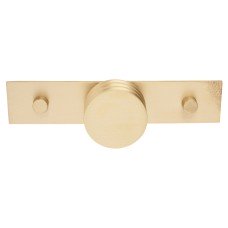 Frelan Hoxton Sturt Cabinet Knob on Fanshaw Backplate - 40mm Diameter - Satin Brass