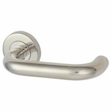 Exel Polished Stainless Steel 19mm Return to Door Handles on Round Rose Exel Polished Stainless Steel 19mm Return to Door Handles on Round Rose