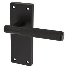 Exel Matt Black Lines Latch Door Handle - Nova Range - 155 x 55mm Exel Matt Black Lines Latch Door Handle - Nova Range - 155 x 55mm