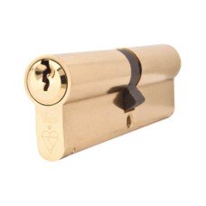 Yale 1 Star 6 Pin Kitemarked 100mm Euro Double Cylinder - 50 + 50mm - Pol Brass - Keyed to Differ