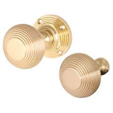 Heritage Brass by M Marcus Reeded Beehive Rim Door Knob - 60mm Rose Diameter - Polished Brass Heritage Brass by M Marcus Reeded Beehive Rim Door Knob - 60mm Rose Diameter - Polished Brass