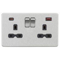 Knightsbridge 13A 2 Gang Type A/C 45W Fa...
