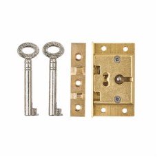 Cut Box Lock - 51 x 30mm - Polished Brass