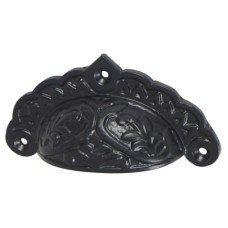 Olde Forge Edwardian Cabinet Cup Handle - 88mm Centres - Black Iron