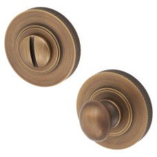 Burlington BUR80 by Frelan Bathroom Turn & Release with Knurled Rose - 53mm Diameter - Antique Brass Burlington BUR80 by Frelan Bathroom Turn & Release with Knurled Rose - 53mm Diameter - Antique Brass