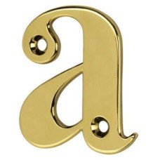 55mm Screw Fix Door Letter - a - Polished Brass Effect