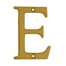 76mm Screw Fix Door Letter - E - Gold