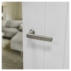 Hoppe Satin Nickel Door Handles on Round Mini Rose - Dallas Range 