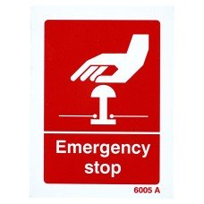 Exel Emergency Stop Sign – 75 x 100mm - Rigid Plastic