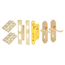 Exel Victorian Summer 3 Lever Sashlock Door Handle Kit - Polished Brass