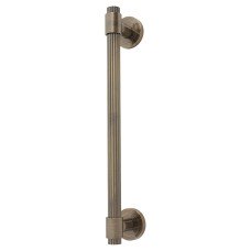 Hampstead Thick Lines T-Bar Door Pull Handle on Rose - Screw Fix - 300mm Centres - Antique Brass