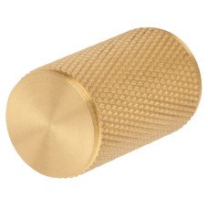 Carlisle Brass Knurled Cylinder Cabinet Knob - 18mm Diameter - Satin Brass