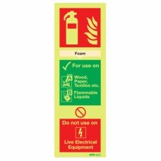 Exel Photoluminescent Foam Extinguisher Sign - 300 x 100mm - Rigid Plastic