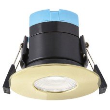 Forum Spa Rhom 8W IP65 Fire Rated LED Dimmable Fixed Downlight - 3/4/6000K CCT - Satin Brass