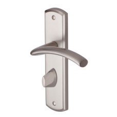 Heritage Brass by M Marcus Satin Nickel Bathroom Door Handle - Centaur Range - 189 x 48mm