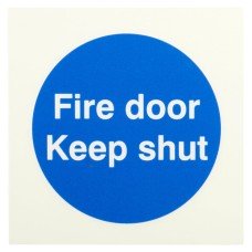 Exel Photoluminescent Fire Door Keep Shut Door Sign - 100 x 100mm - Rigid Plastic