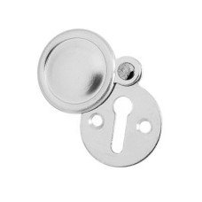 Exel Victorian Covered Escutcheon - 31mm Diameter - Keyhole - Satin Aluminium