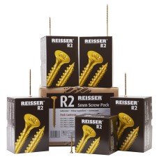 Reisser R2 Pozi Countersunk Wood Screws Trade Pack - Yellow Zinc - Pack of 1000