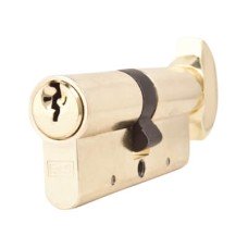 Exel 5 Pin 70mm Euro Thumbturn Cylinder - 35mm Turn + 35mm - Pol Brass - Keyed to Differ