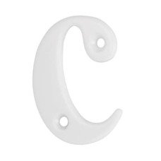 55mm Screw Fix Door Letter - c - White