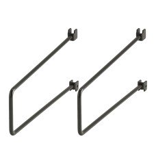 elfa Twin Slot Shelving System - Wall Upright Shelf Book End - 250mm Length - Graphite - Pack of 2