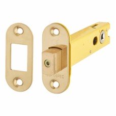 Exel 5mm Tubular Bathroom Deadbolt - 103mm Case - 82mm Backset - Radius - PVD Brass