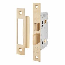 Exel Contract Bathroom Lock - 65mm Case - 44mm Backset - Polished Brass