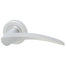 Serozzetta by Carlisle Brass Satin Chrome Door Handles on Round Rose - Olivier Range 