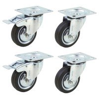 Coldene Rubber Castor 2 x Swivel, 2 x Sw...