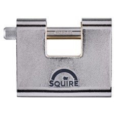 Squire Armoured Steel Shutter Lock - 80mm Body - 29 x 15mm Shackle - Keyed to Differ - Chrome