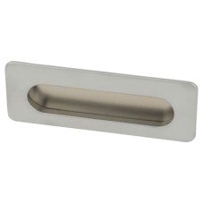 Exel Rectangular Flush Cabinet Pull Handle - 106 x 39mm - Matt Chrome