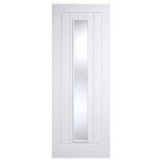 LPD Mexicano 1 Light Long Light Clear Glazed Primed Solid Internal Door - 1981 x 686 x 35mm - White