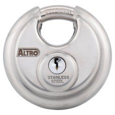 Exel Disc Padlock - 70mm Body - 17.5 x 22mm Shackle - Polished Stainless Steel