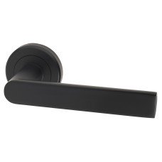 Serozzetta by Carlisle Brass Matt Black Door Handles on Round Rose - Edge Range 