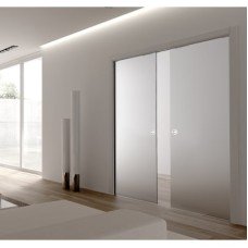 ECLISSE 8mm Glass Double Pocket Door Kit - 125mm Finished Wall Thickness - 762 x 1981mm Door Size