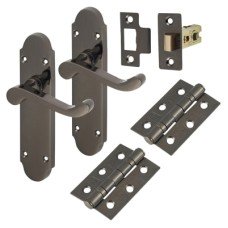 Exel Victorian Summer Latch Door Handle Kit - Black Nickel Exel Victorian Summer Latch Door Handle Kit - Black Nickel