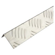 Rothley 2500mm Aluminium Angle - Unequal Sided - 53.6 x 29.5 x 1.5mm - Checker Plate 5 Bar Tread
