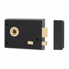 Olde Forge Rim Lock with Snib - 105 x 80mm - Antique Black Iron