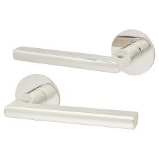 Jigtech Polished Stainless Steel Door Handles on Round Slim Rose - Schema Rita Range 