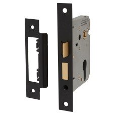 Exel Contract Euro Profile Sashlock - 76mm Case - 57mm Backset - Matt Black