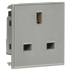 Knightsbridge 13A 1 Gang Unswitched Socket - Grey