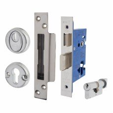 Hampstead BS8621 Euro Sashlock & Thumbturn - 65mm Case - 44mm Backset - Square - Pol Stainless Steel