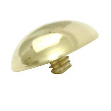 Mirror Screw Threaded Cap - Domed - 13mm Diameter - Brass 