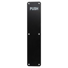 Exel Stainless Steel Finger Plate - Push - 350 x 75 x 1.2mm - Radius - Matt Black