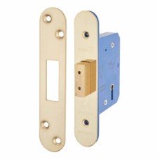 Hampstead Architectural 5 Lever Deadlock - 65mm Case - 44mm Backset - Radius - PVD Brass Hampstead Architectural 5 Lever Deadlock - 65mm Case - 44mm Backset - Radius - PVD Brass