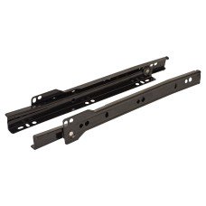 FVG Base Mount Drawer Runner - Single Extension - 600mm Length - 30kg - Black