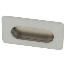 Exel Rectangular Flush Cabinet Pull Handle - 74 x 39mm - Matt Chrome